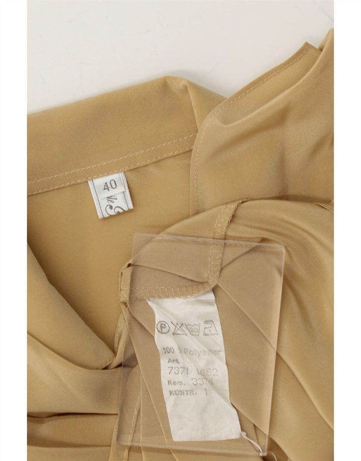 VINTAGE Womens Long Sleeve Blouse Top EU 40 Medium Beige Polyester Vintage Vintage and Second-Hand Vintage from Messina Hembry 