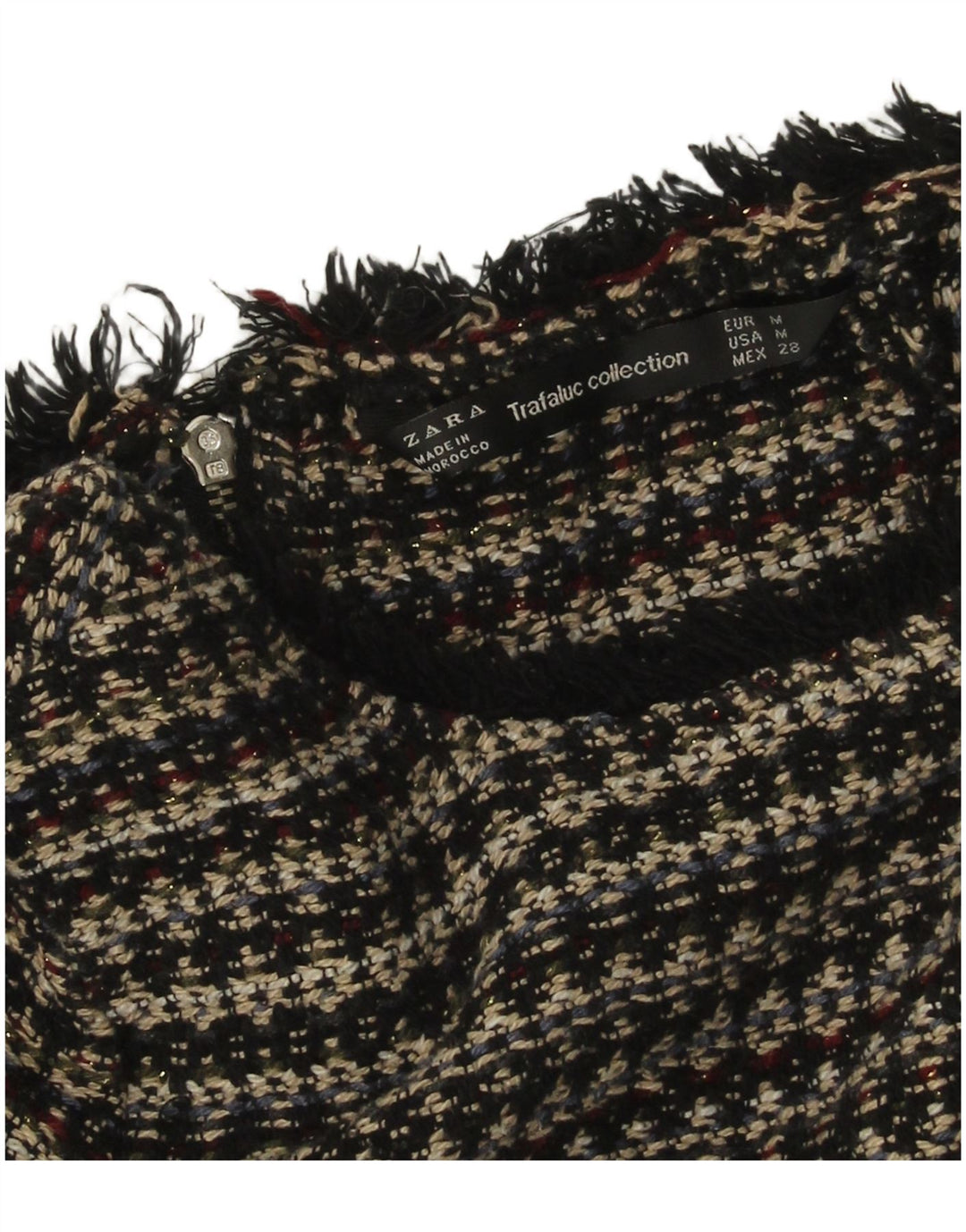 Zara Damen-Pullover mit U-Boot-Ausschnitt, Größe M, mehrfarbig, gestreift, UK 12