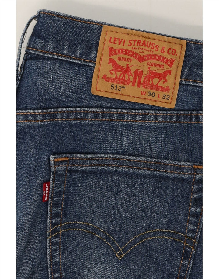 Levi's Herren 513 Slim Jeans W30 L32 Blaue Baumwolle