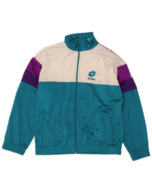 LOTTO Herren-Trainingsanzugoberteil mit Grafik, Größe L, Blau, Farbblock