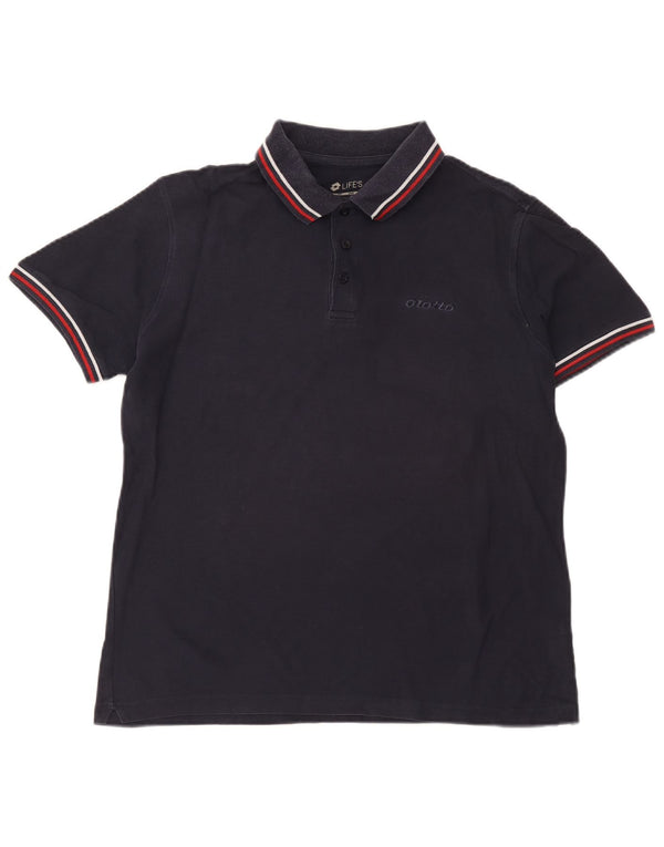 Lotto Herren-Poloshirt, mittelgroß, marineblau, Baumwolle