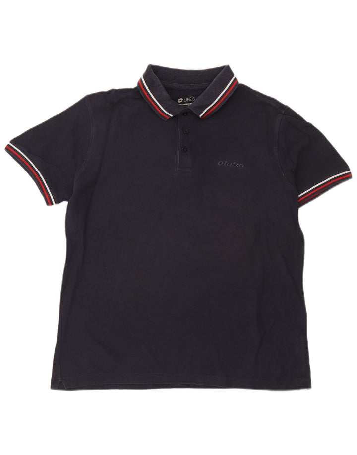 Lotto Herren-Poloshirt, mittelgroß, marineblau, Baumwolle