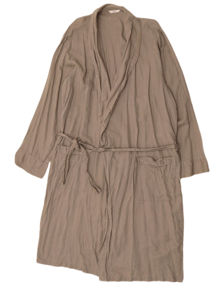 Marks & Spencer Damen Robe Overcoat UK 14 Mittelgraues Leinen