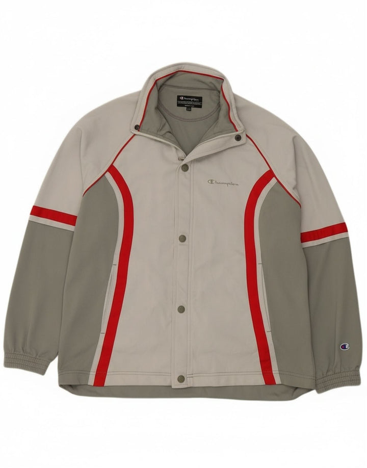 Champion Jungen-Trainingsanzug-Top-Jacke, 13–14 Jahre, graues Colourblock-Polyester