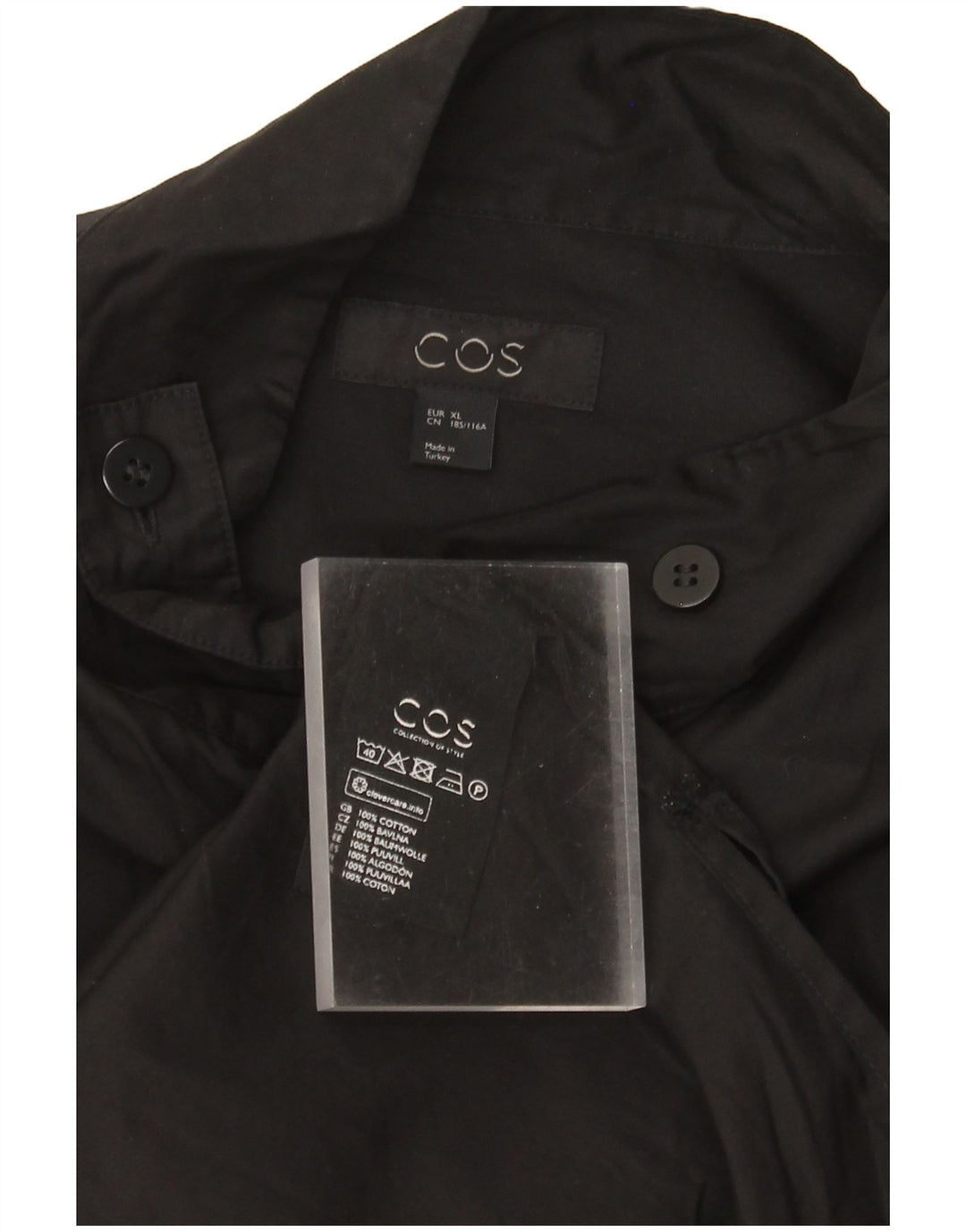 Cos Herrenhemd XL, schwarze Baumwolle