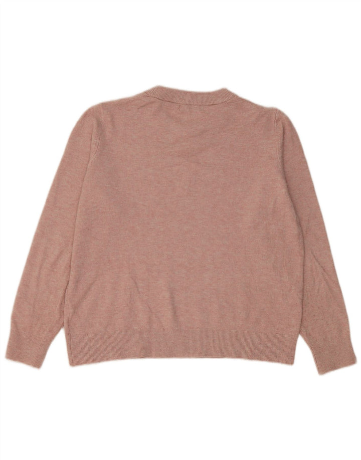 Marks & Spencer Damen-Pullover mit Rundhalsausschnitt, UK 14, Mittelrosa, Polyester