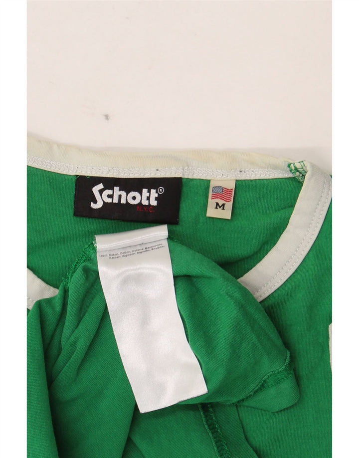Schott Herren-T-Shirt mit Grafik, mittelgrüne Baumwolle