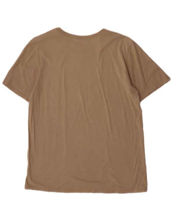 Nike Mens Athletic Cut Graphic T-Shirt Top Large Beige Cotton