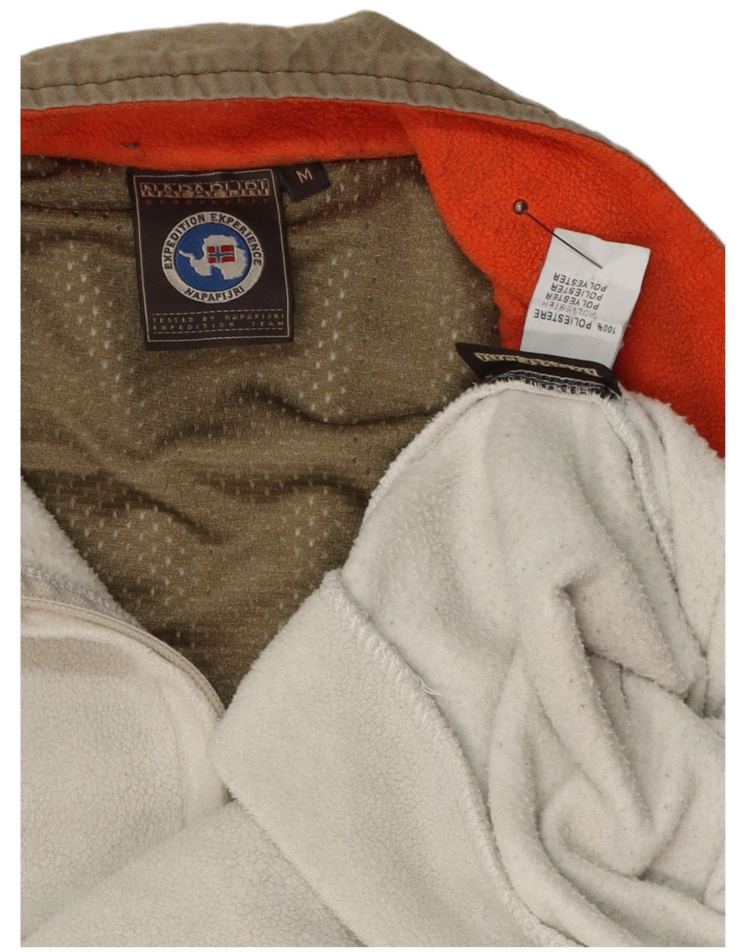 Napapijri Damen-Fleecepullover mit Grafik, UK 14, Mittelweiß, Polyester