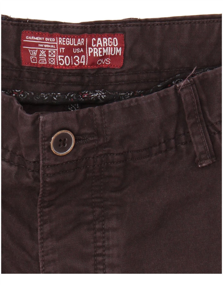 OVS Herren Regular Cargo Shorts IT 50 Large W34 Braune Baumwolle