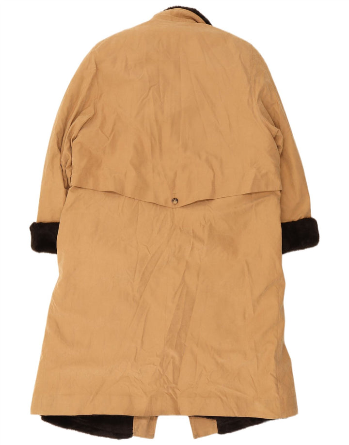 Vintage Damen Sherpa Trenchcoat UK 12 Medium Beige Polyester