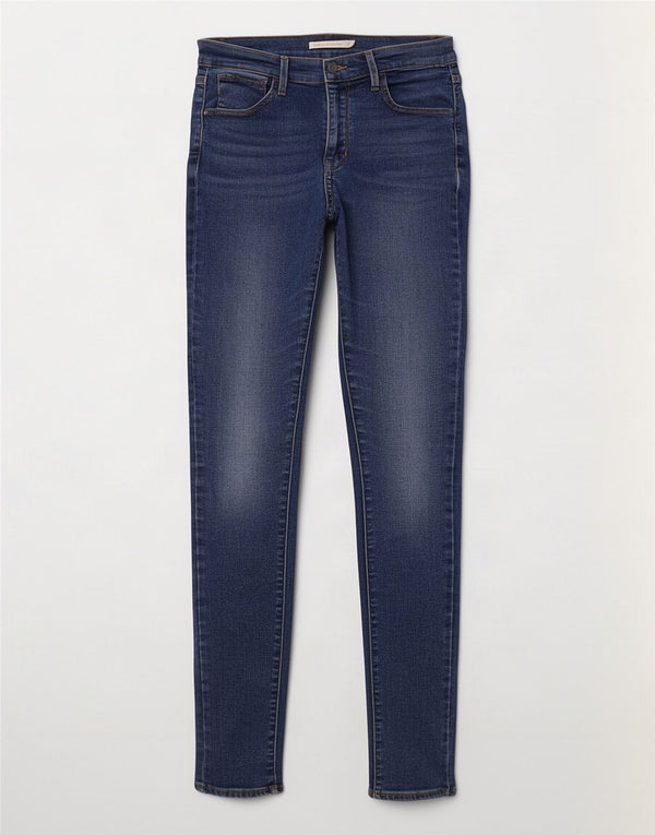 Levi's Damen 720 High Rise Super Skinny Jeans W28 L30 Marineblau Baumwolle