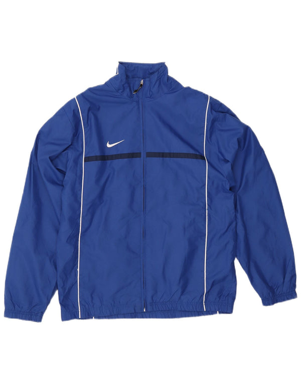 NIKE Mens Tracksuit Top Jacket UK 36/38 Small Blue Colourblock Nylon