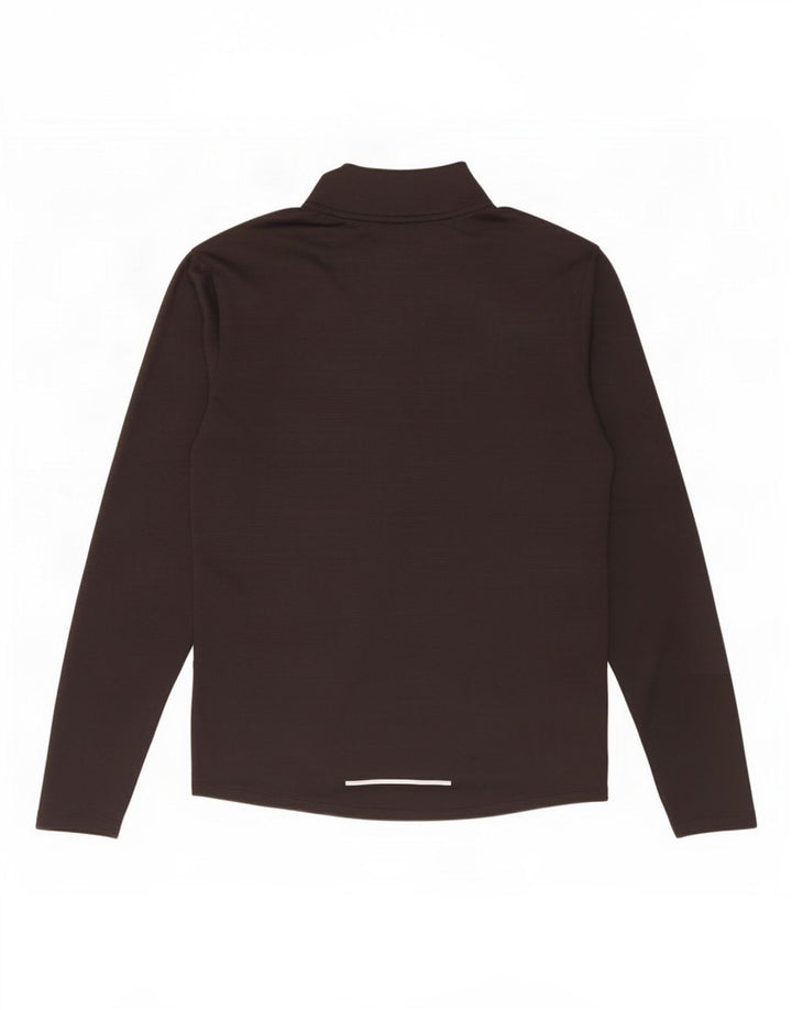 Nike Herren Dri Fit Zip Neck Top Langarm Mittelschwarzes Polyester