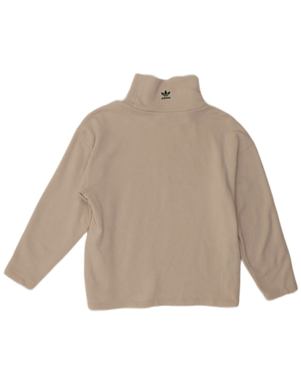 Adidas Damen Graphic Oversized Sweatshirt Pullover UK 10 Small Off White