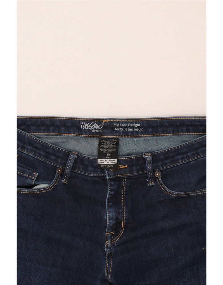 MOSSIMO Womens Mid Rise Straight Jeans US 12 Large W31 L27 Navy Blue Vintage Mossimo and Second-Hand Mossimo from Messina Hembry 