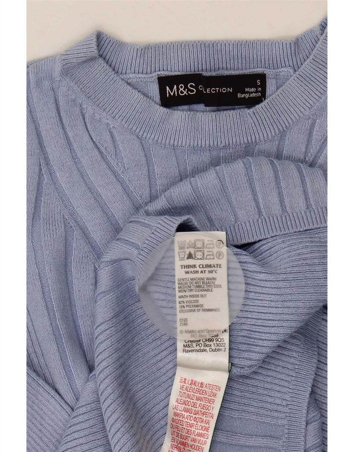 Marks & Spencer Damen Pullover mit Rundhalsausschnitt, Gr. 8, Blau