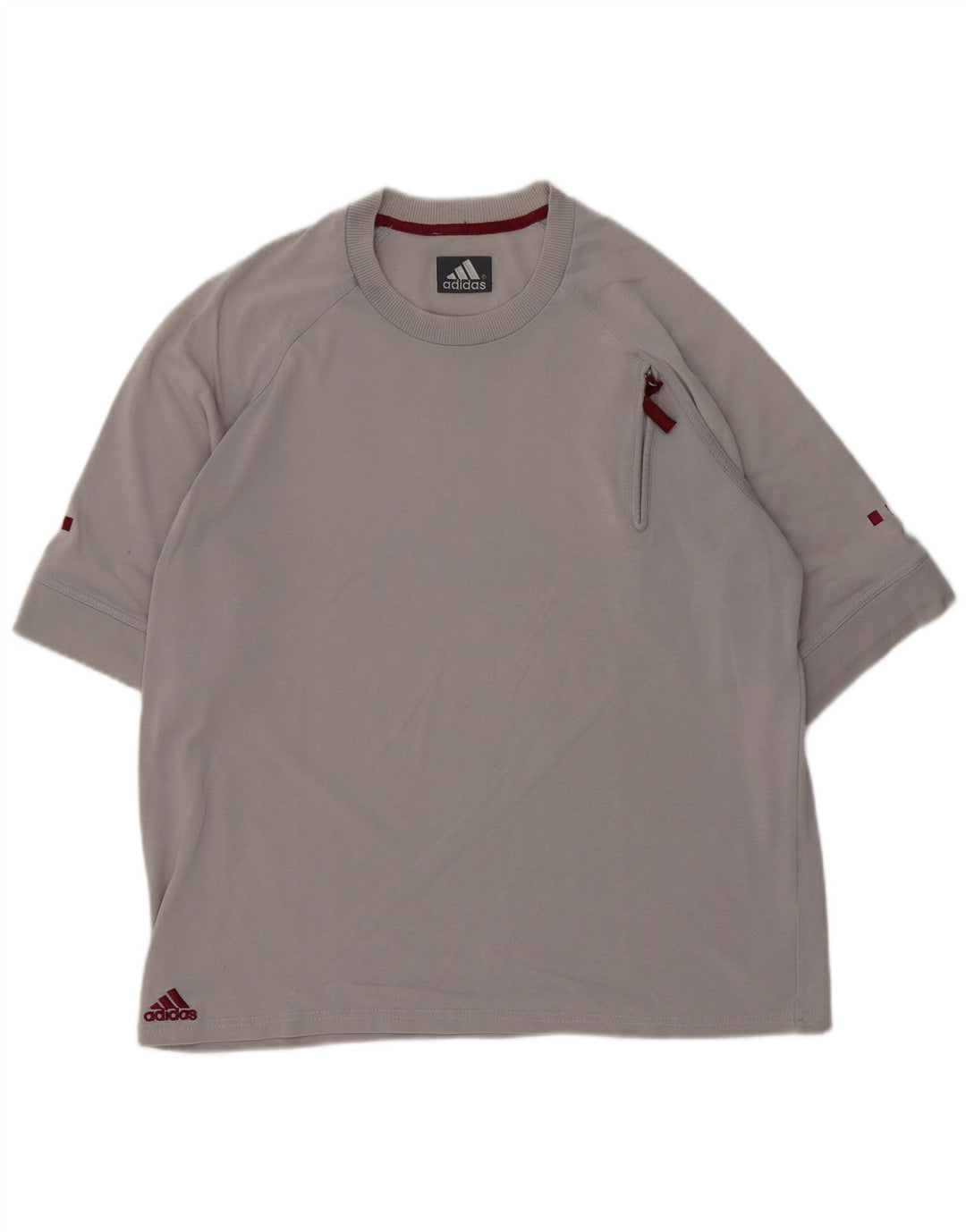 Adidas Herren T-Shirt Top Large Grau Baumwolle