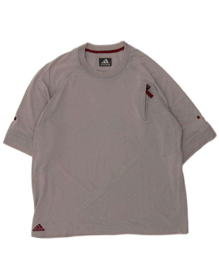 Adidas Herren T-Shirt Top Large Grau Baumwolle