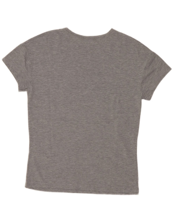 Zara Womens Graphic T-Shirt Top UK 10 Small Grau geflecktes Polyester