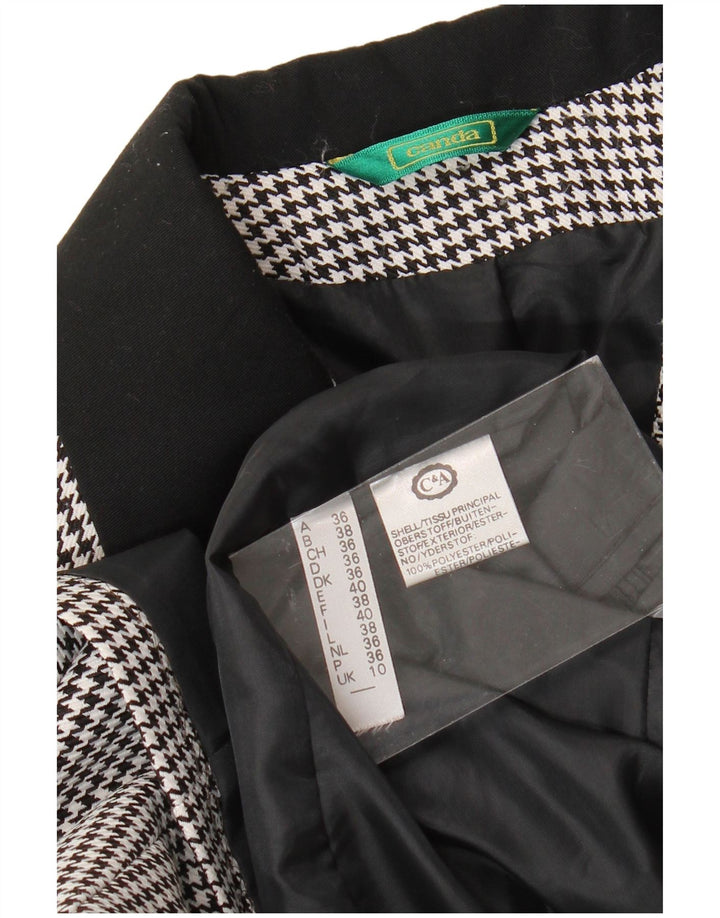 Canda Damen-Blazerjacke mit 3 Knöpfen, Gr. 10, Größe S, Schwarz, Hahnentrittmuster, Polyester