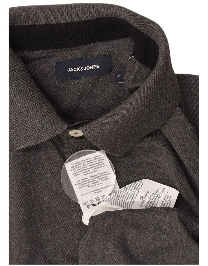 Jack & Jones Herren-Poloshirt, große graue Baumwolle
