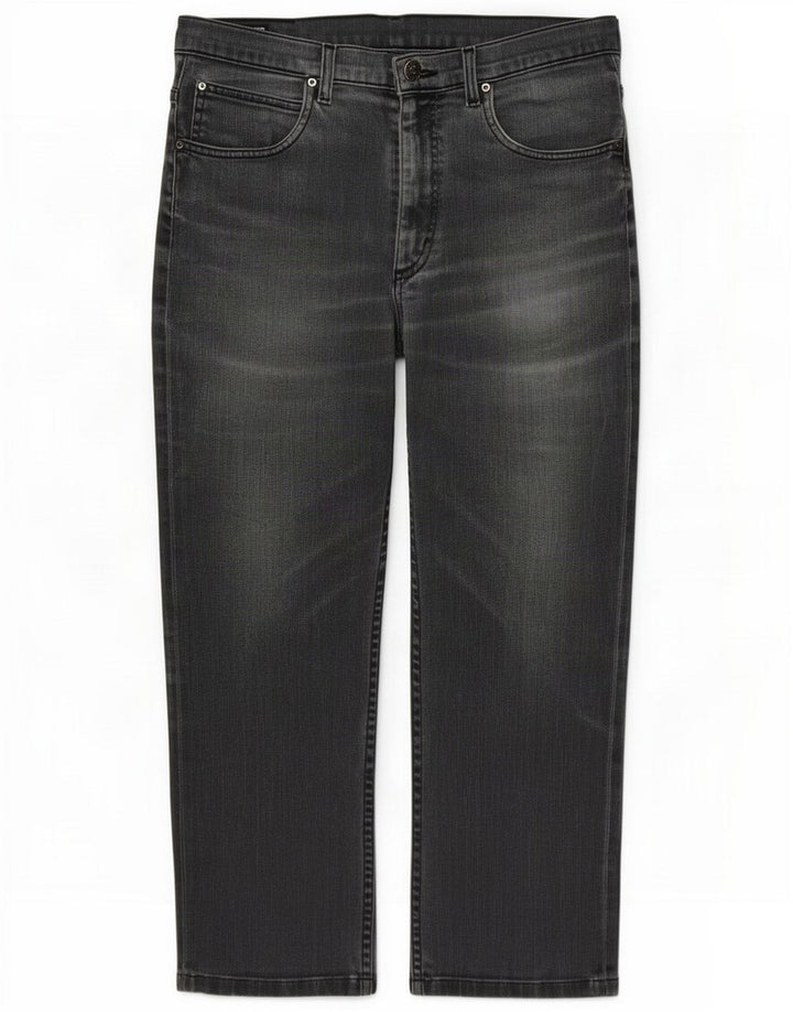 Lee Herren-Cropped-Jeans, W32, L25, graue Baumwolle