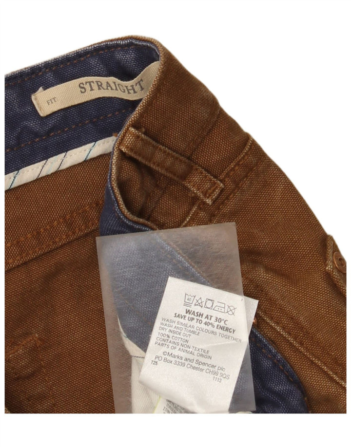 Marks & Spencer Herren Straight Jeans W32 L29 Braune Baumwolle