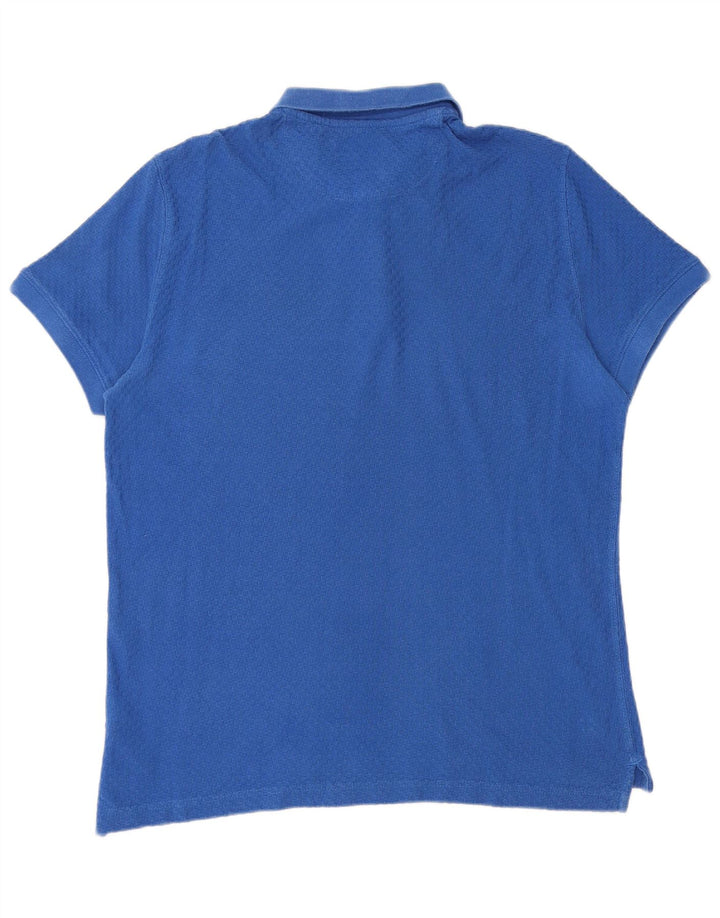 Massimo Dutti Herren-Poloshirt, große blaue Baumwolle