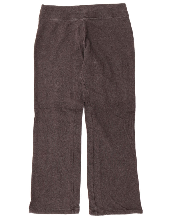 NIKE Damen Dri Fit Trainingshose UK 14 Mittelgraue Baumwolle