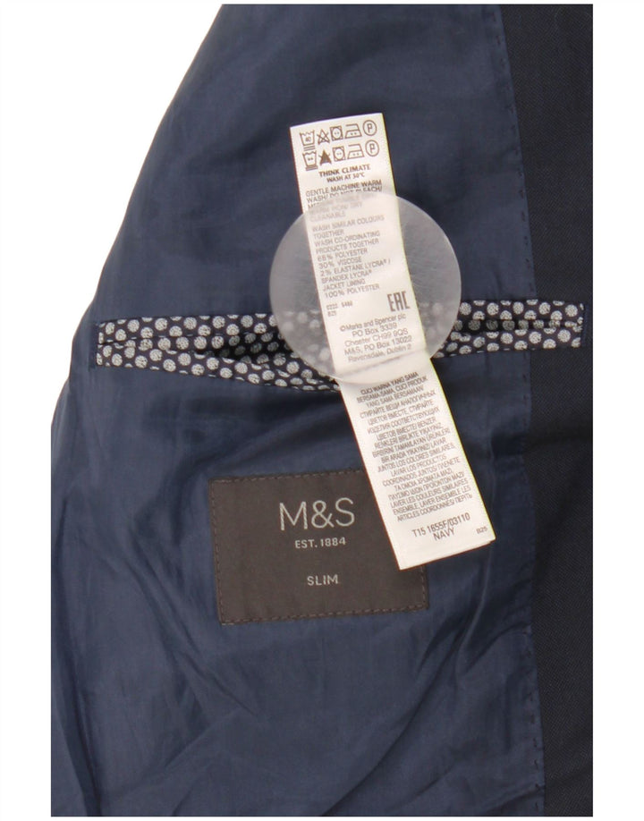 Marks & Spencer Herren-Slim-Blazer mit 2 Knöpfen, Gr. 38, Mittelmarineblau