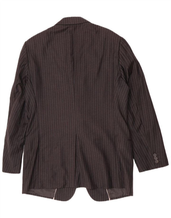 Armani Collezioni Herren 2-Knopf-Blazerjacke IT 52 XL Graue Nadelstreifenwolle