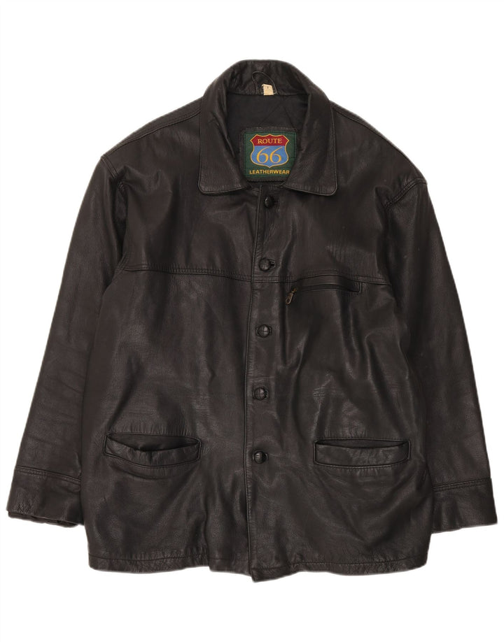 Route 66 Herren Lederjacke UK 40 Großes schwarzes Leder