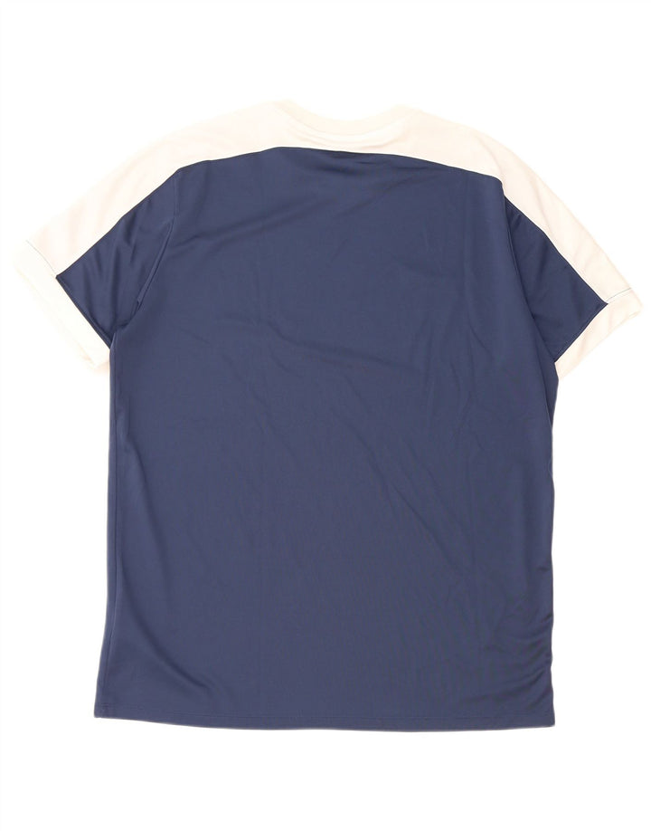 Nike Herren Dri Fit T-Shirt Top XL Marineblaues Colourblock-Polyester