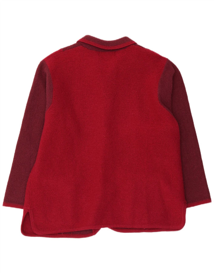 CASAMIA Damen-Blazer mit lockerer Passform, UK 16, groß, Burgunderrot, Farbblock