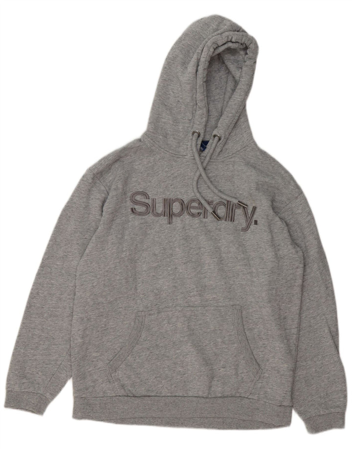 Superdry Herren-Pullover mit grafischem Kapuzenpullover, mittelgrau gesprenkelte Baumwolle
