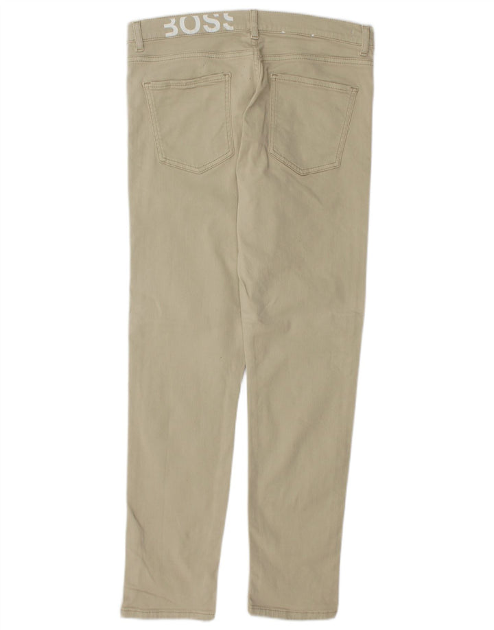 HUGO BOSS Womens High Rise Slim Jeans W29 L28 Green Cotton