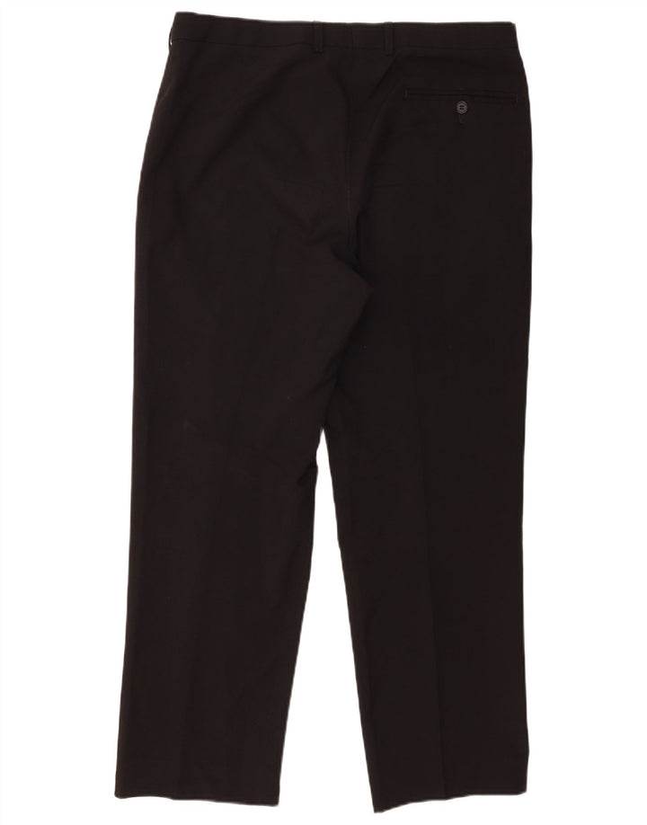 Marks & Spencer Herren-Anzughose in normaler Passform, W34, L27, Schwarz, Polyester