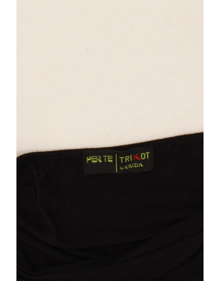 Perte by Krizia Damen-Oberteil mit abstraktem Muster, langärmlig, UK 18, XL, Schwarz