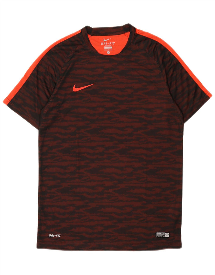 Nike Herren Dri Fit T-Shirt-Oberteil aus Polyester mit Animal-Print in mittlerem Burgunderrot