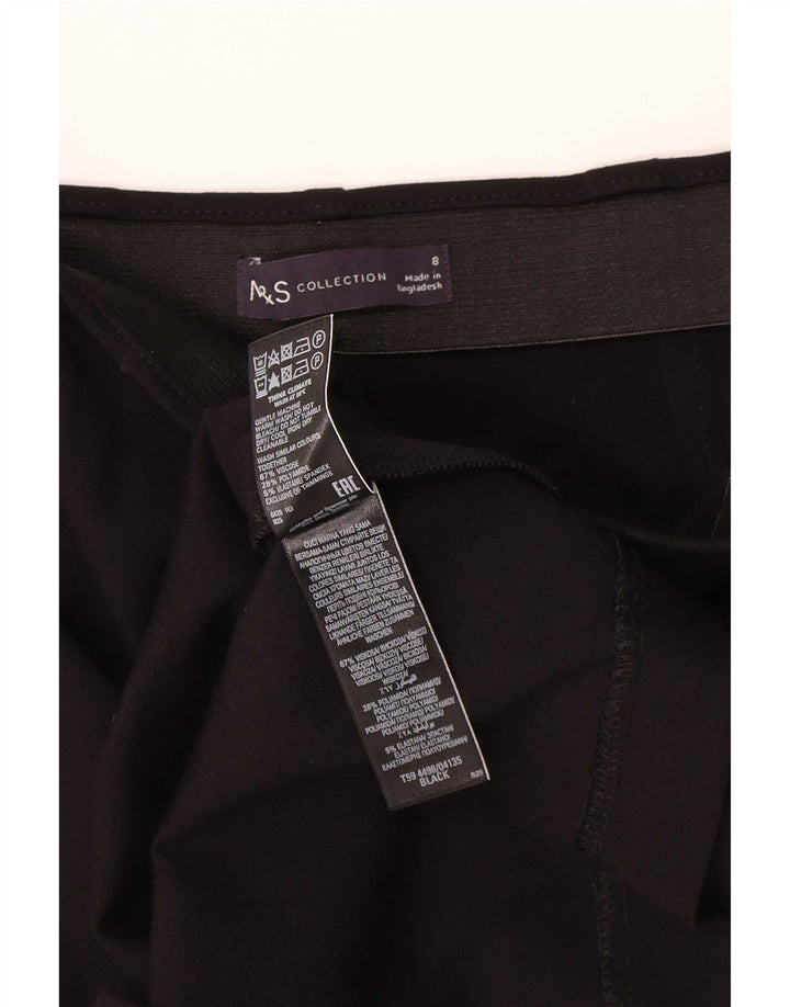 Marks & Spencer Damen Bleistiftrock UK 8 Small W27 Schwarze Viskose