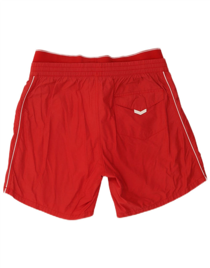 Diesel Herren-Badeshorts mit Grafik, mittelrote Baumwolle