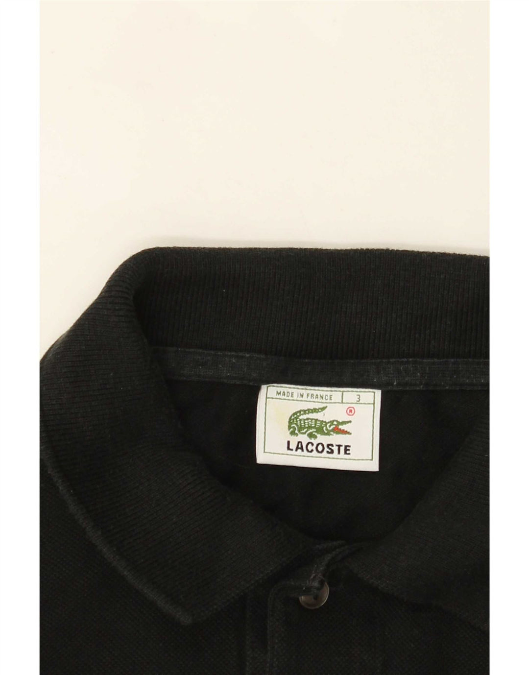 Lacoste Herren-Langarm-Poloshirt, Größe 3, klein, Schwarz