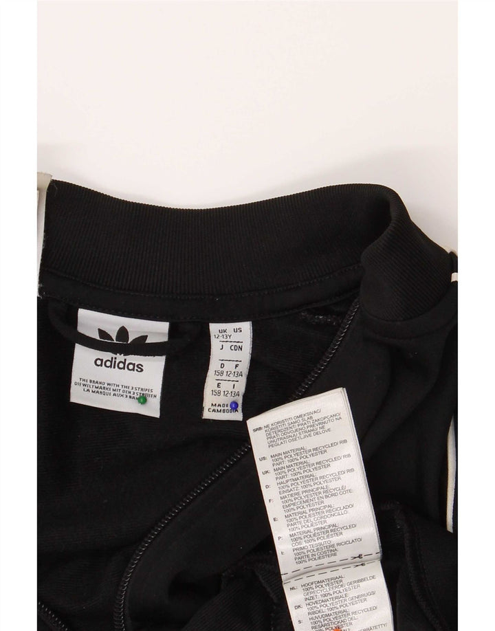 Adidas Jungen Trainingsanzug Top Jacke 12-13 Jahre Schwarzes Polyester
