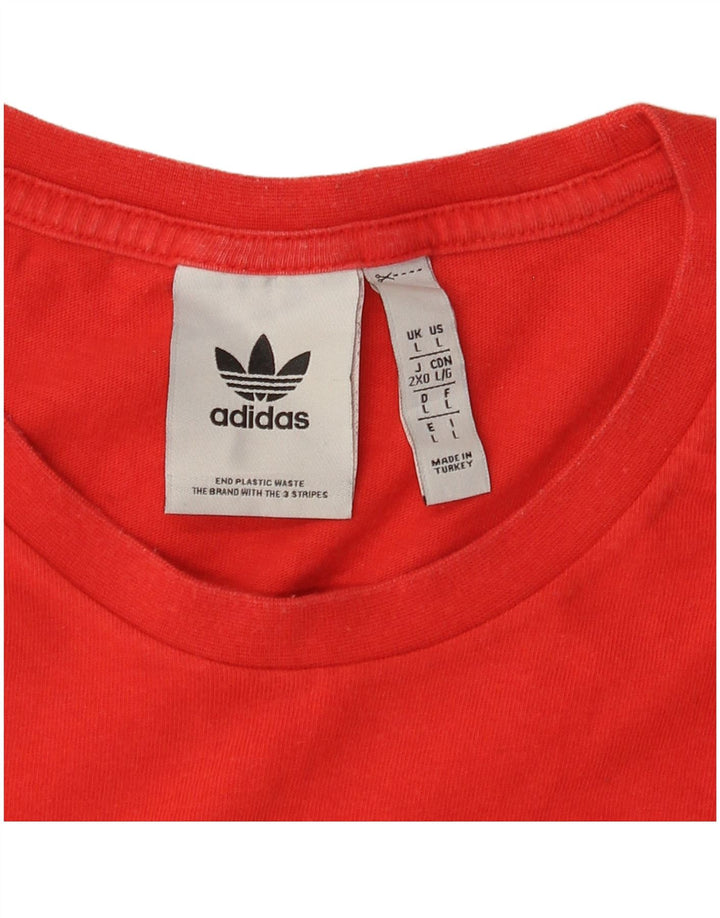 Adidas Herren Grafik T-Shirt Top Large Rot