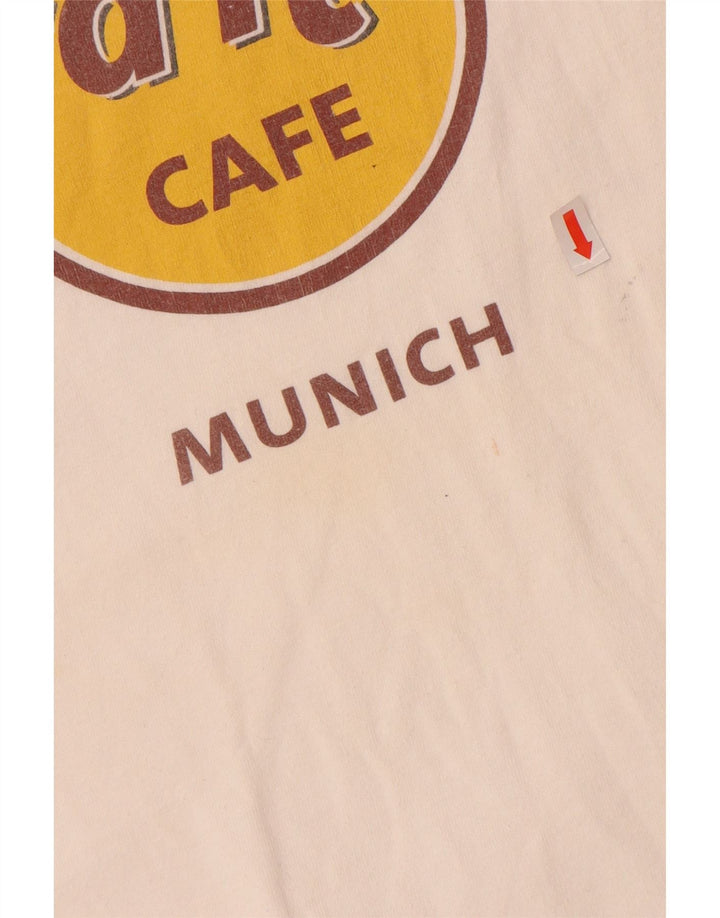 HARD ROCK CAFE Herren Munich Graphic T-Shirt Top Small Weiße Baumwolle