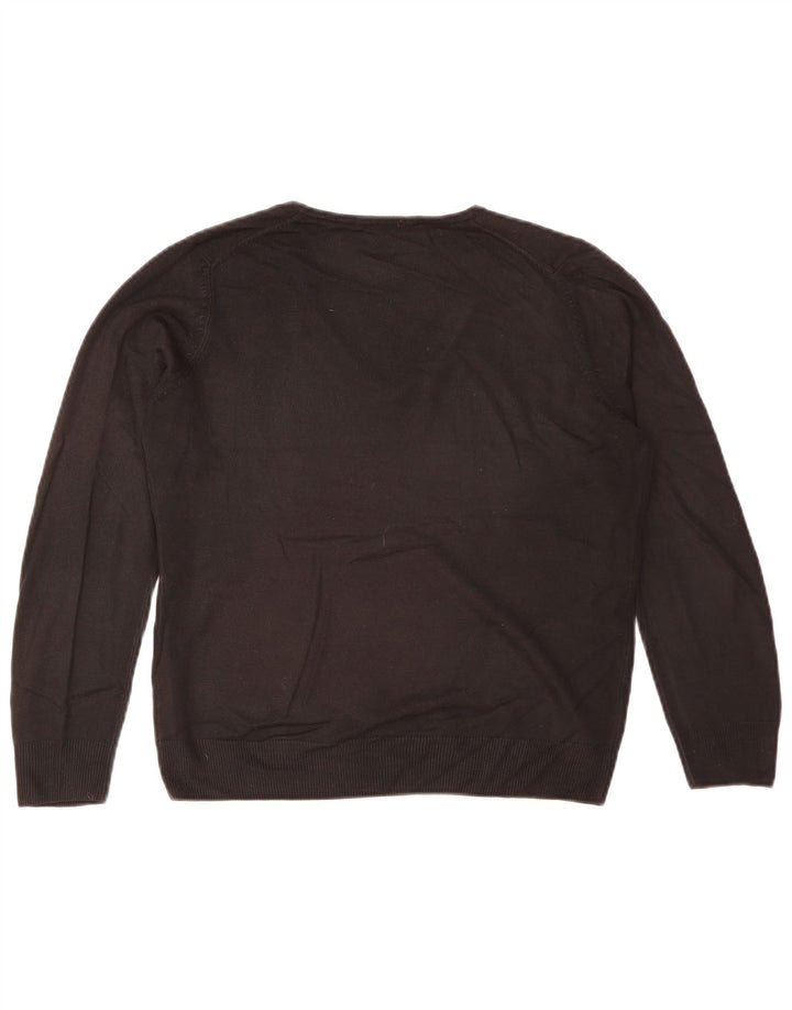 Marks & Spencer Damen-Pullover mit V-Ausschnitt, Gr. 12, Mittelschwarz, Acryl