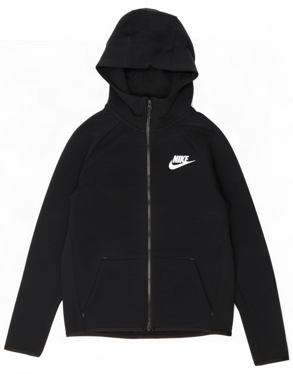 Nike Mädchen-Kapuzenpullover mit Reißverschluss, 12–13 Jahre, groß, schwarze Baumwolle