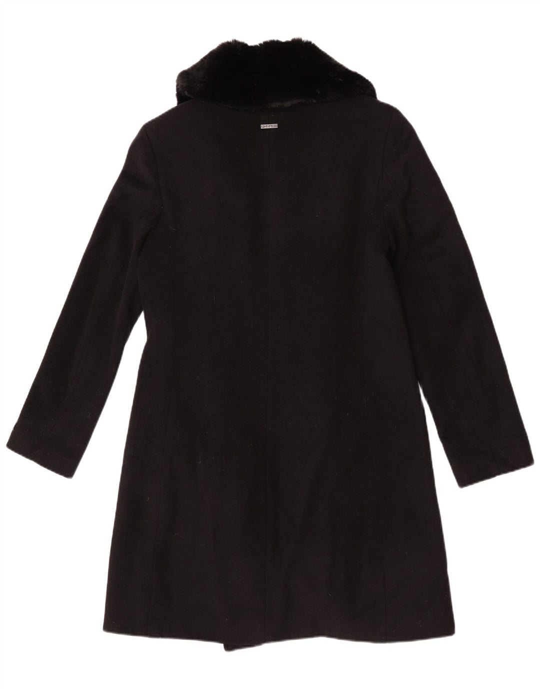 Dkny Damen Mantel UK 10 Small Schwarze Wolle