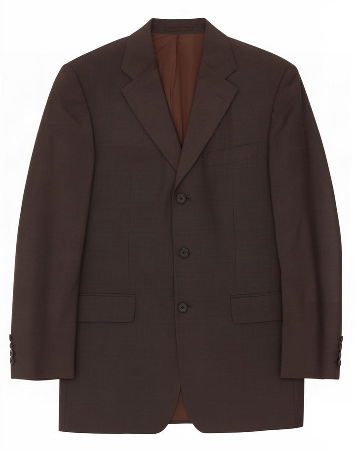 Hugo Boss Herren-Blazer mit 3 Knöpfen, EU 51, große braune Schurwolle